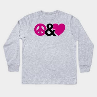 Peace and Love Kids Long Sleeve T-Shirt